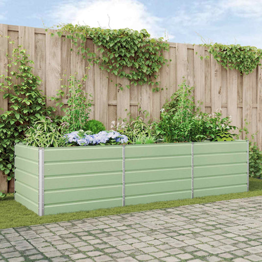 Vidaxl plantenbak pastelgroen 195 x 100 x 45 cm gegalvaniseerd staal