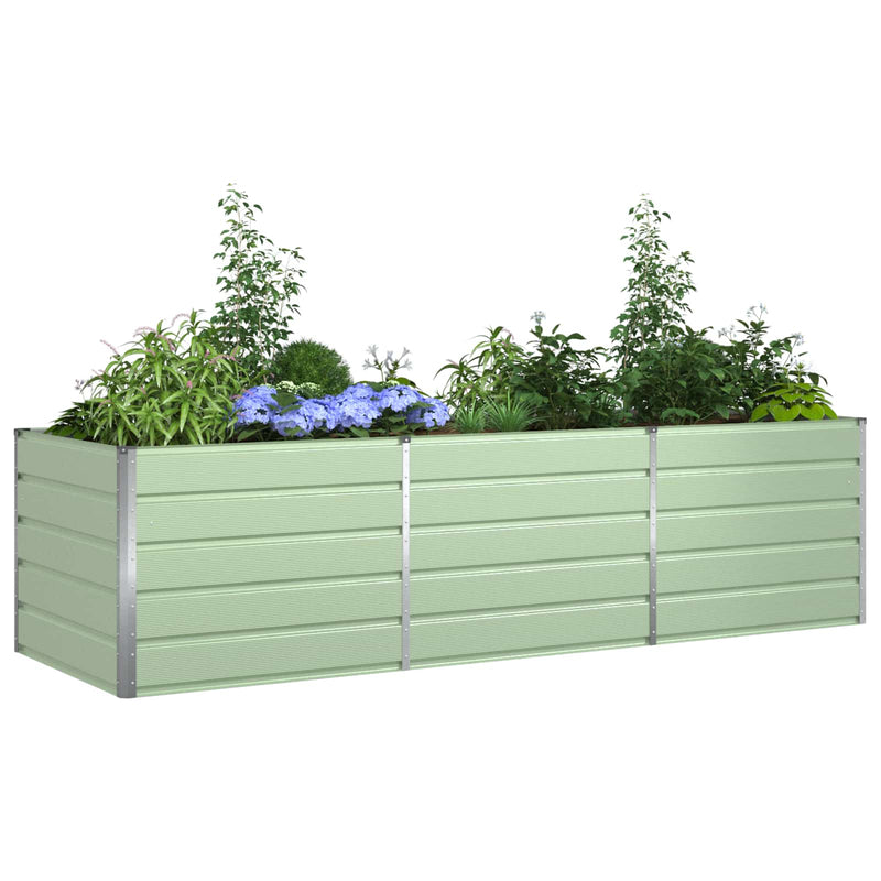 Afbeelding laden in galerijviewer, Vidaxl plantenbak pastelgroen 195 x 100 x 45 cm gegalvaniseerd staal
