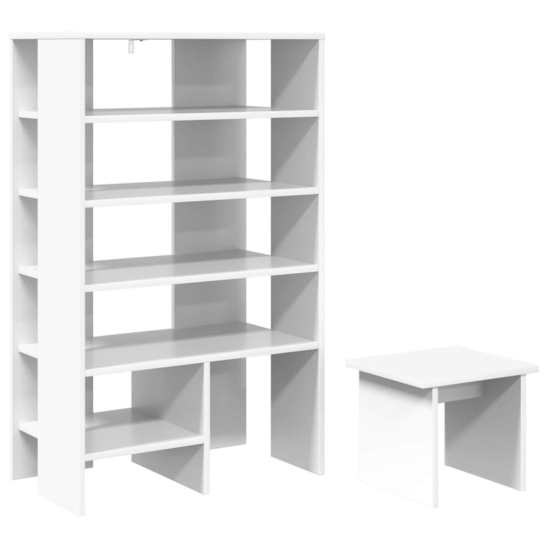 Afbeelding laden in galerijviewer, Vidaxl schoenenkast 2 st 62 x 35 x 100 cm bewerkt hout wit
