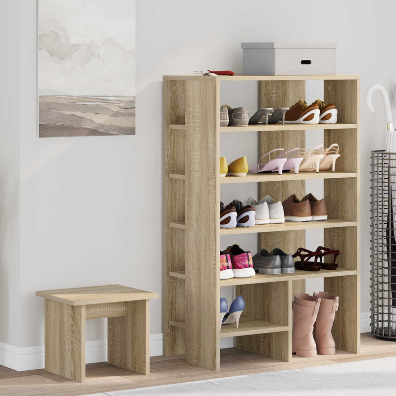 Afbeelding laden in galerijviewer, Vidaxl schoenenkast 2 st 62 x 35 x 100 cm bewerkt hout sonoma eiken
