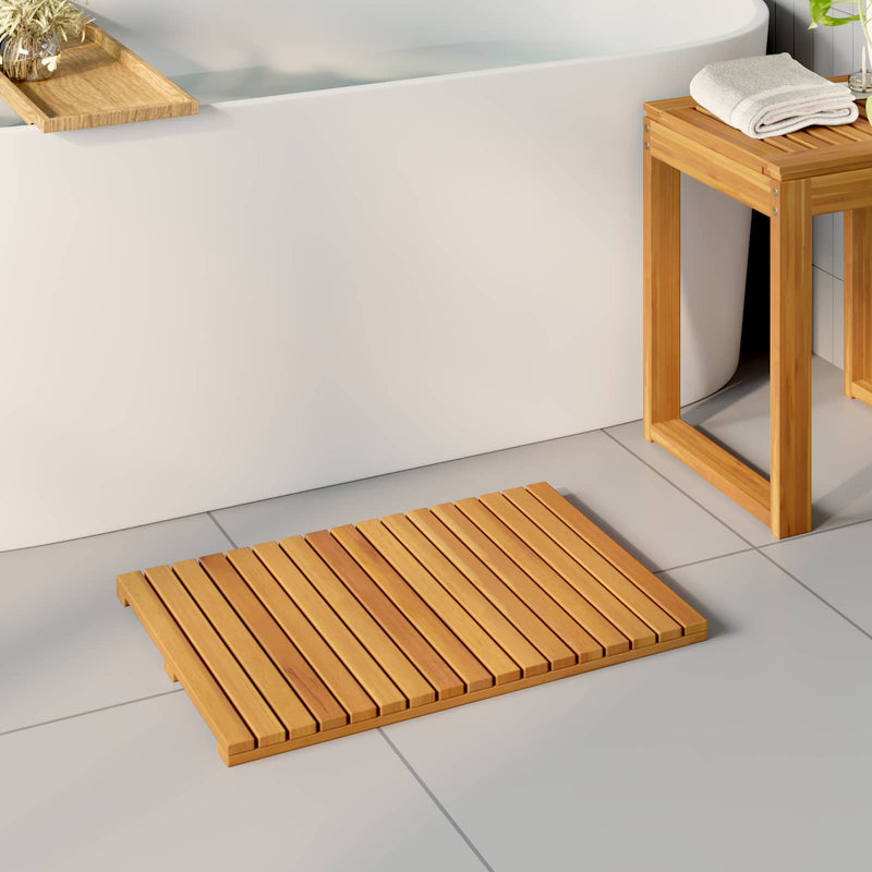 Afbeelding laden in galerijviewer, Vidaxl badmat effen bruin 60 x 40 cm hout

