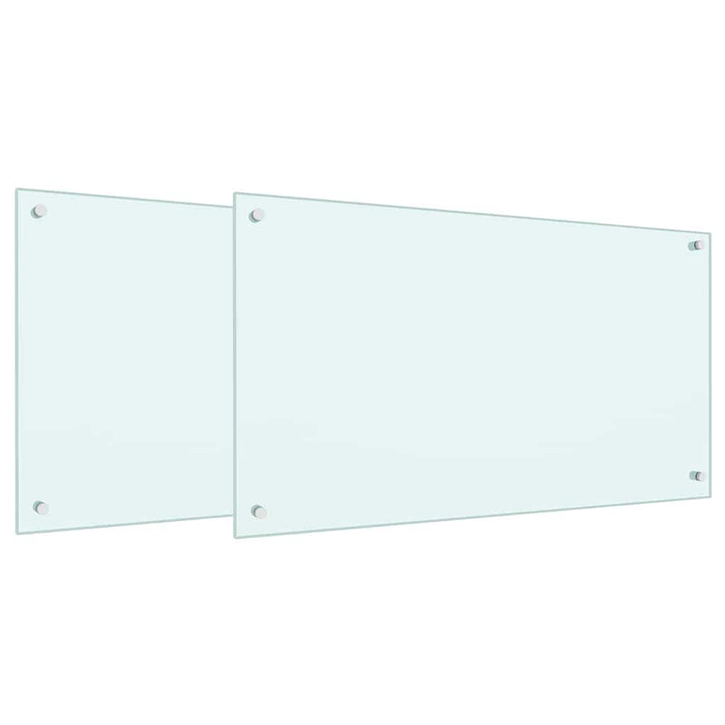Afbeelding laden in galerijviewer, Vidaxl keukenachterwand 2 st wit 90 x 50 cm gehard glas
