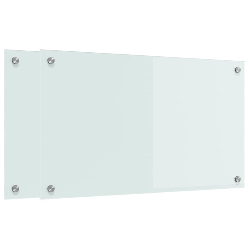 Afbeelding laden in galerijviewer, Vidaxl keukenachterwand 2 st wit 70 x 40 cm gehard glas
