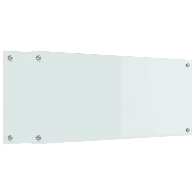 Afbeelding laden in galerijviewer, Vidaxl keukenachterwand 2 st wit 90 x 40 cm gehard glas
