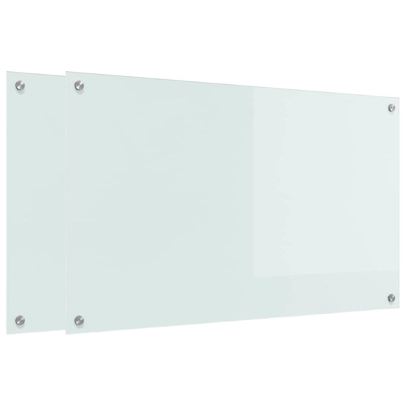 Afbeelding laden in galerijviewer, Vidaxl keukenachterwand 2 st wit 100 x 60 cm gehard glas
