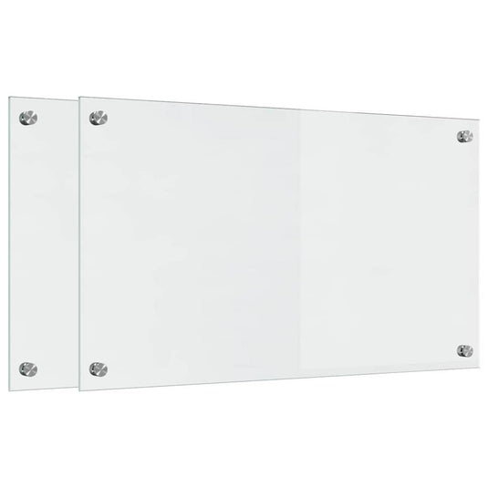 Vidaxl keuken achterwand 2 pcs doorzichtig 70 x 40 cm gehard glas