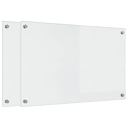 Vidaxl keuken achterwand 2 pcs doorzichtig 80 x 50 cm gehard glas