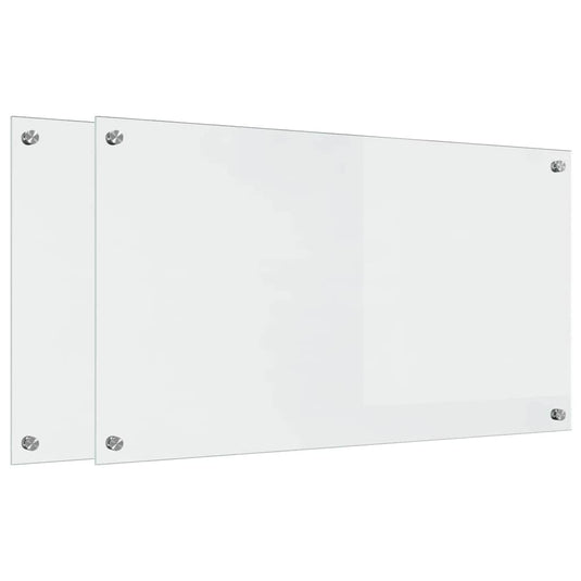 Vidaxl keuken achterwand 2 pcs doorzichtig 90 x 50 cm gehard glas