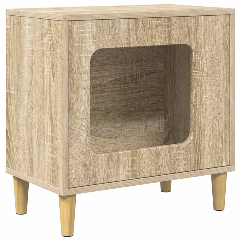 Afbeelding laden in galerijviewer, Vidaxl kattenhuis sonoma 51 x 30 x 52 cm bewerkt hout
