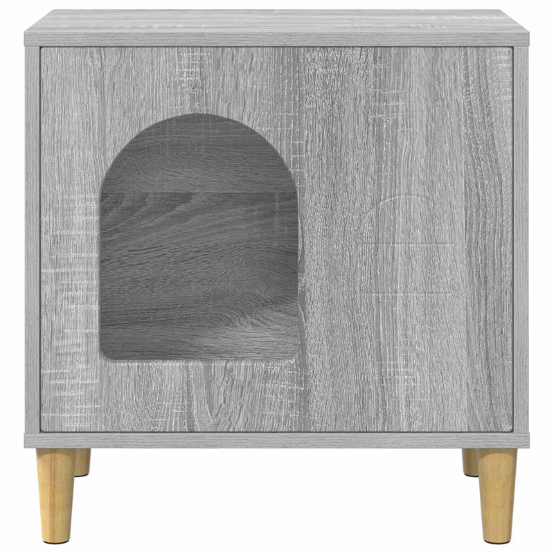 Afbeelding laden in galerijviewer, Vidaxl kattenhuis grijs sonoma 51 x 30 x 52 cm bewerkt hout
