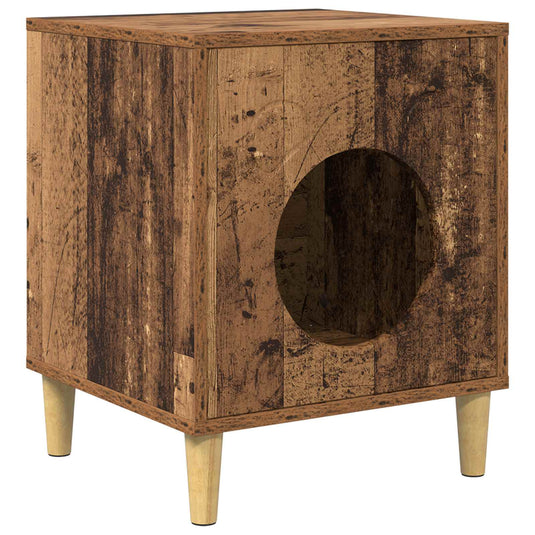 Vidaxl kattenhuis oudhout 42,5 x 40 x 53 cm bewerkt hout