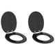 Vidaxl zachte sluit toiletbril 2 pcs zwart 44 x 38 cm mdf-plaat