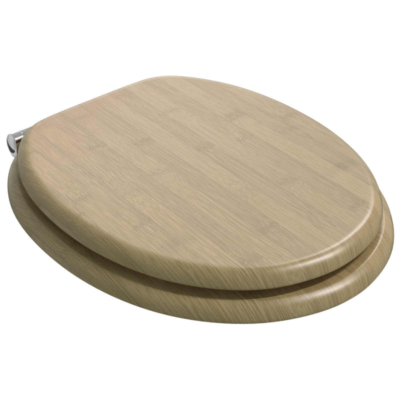 Afbeelding laden in galerijviewer, Vidaxl zachte sluit toiletbril 2 pcs lichte bamboekleur 44 x 38 cm
