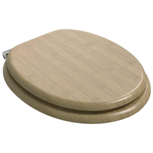 Vidaxl zachte sluit toiletbril 2 pcs lichte bamboekleur 44 x 38 cm