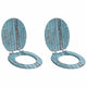 Vidaxl zachte sluit toiletbril 2 pcs blauw 44 x 38 cm mdf-plaat