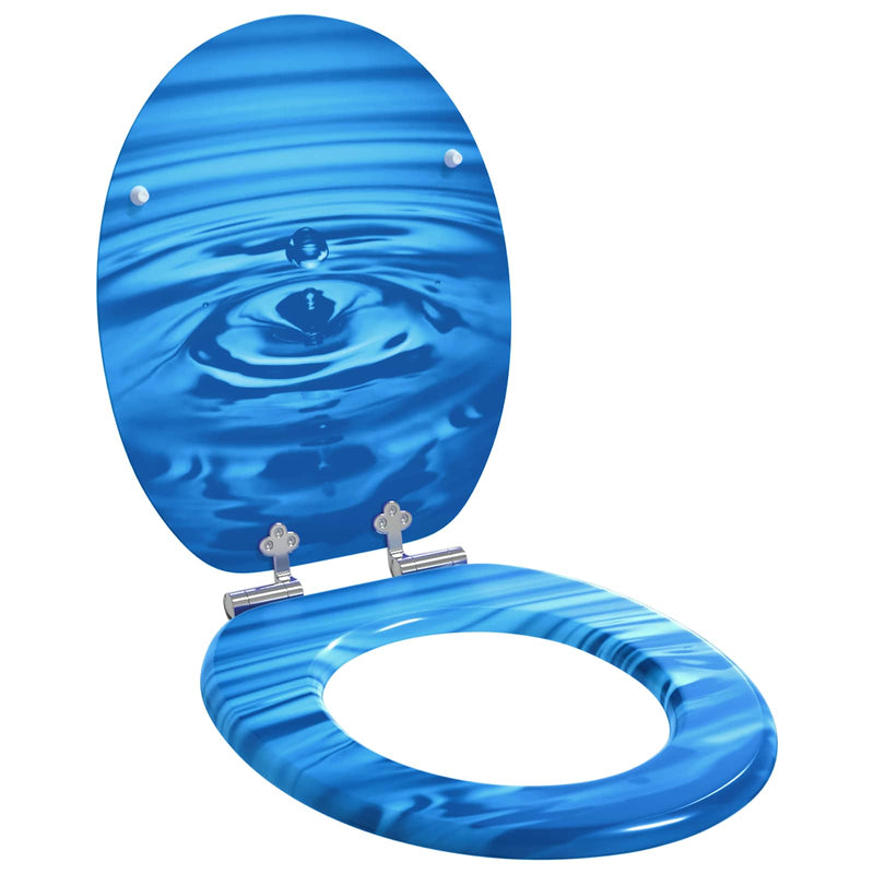 Afbeelding laden in galerijviewer, Vidaxl zachte sluit toiletbril 2 pcs blauwe druppel 44 x 38 cm
