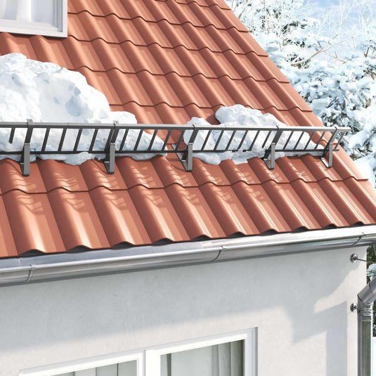 Vidaxl sneeuwbeveiligingsteun 6 pcs antraciet 29,5 x 3 x 34,5 cm staal