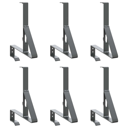 Vidaxl sneeuwbeveiligingsteun 6 pcs antraciet 29,5 x 3 x 34,5 cm staal