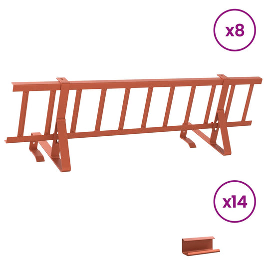 Vidaxl dak sneeuwbeugel rood 800 x 29,5 x 34,5 cm staal