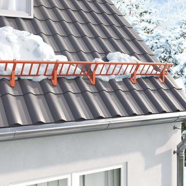 Vidaxl dak sneeuwbeugel rood 300 x 2,5 x 20 cm staal