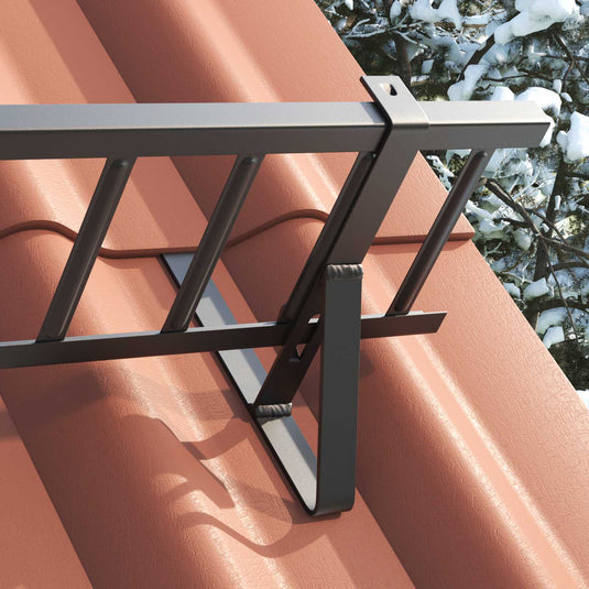 Vidaxl sneeuwbeveiligingsteun zwart 29,5 x 3 x 34,5 cm staal