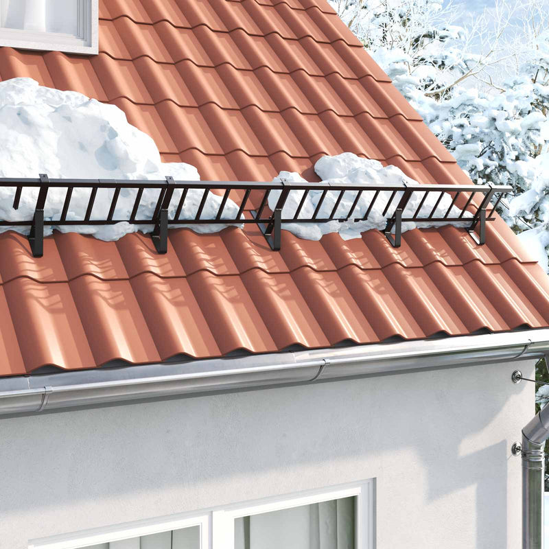 Afbeelding laden in galerijviewer, Vidaxl dak sneeuwbeugel zwart 600 x 2,5 x 20 cm staal
