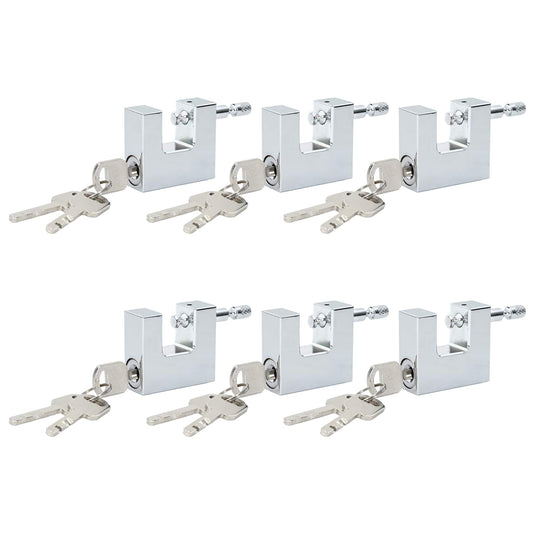 Vidaxl hangslot 6 pcs zilver 4,2 x 1,9 x 4 cm ijzer