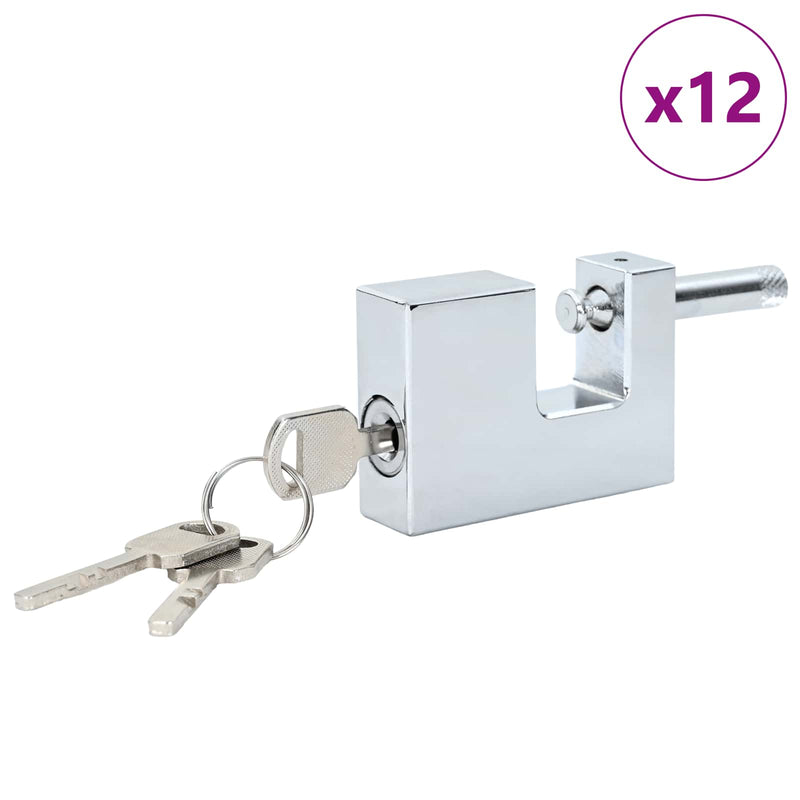 Afbeelding laden in galerijviewer, Vidaxl hangslot 12 st zilver staal
