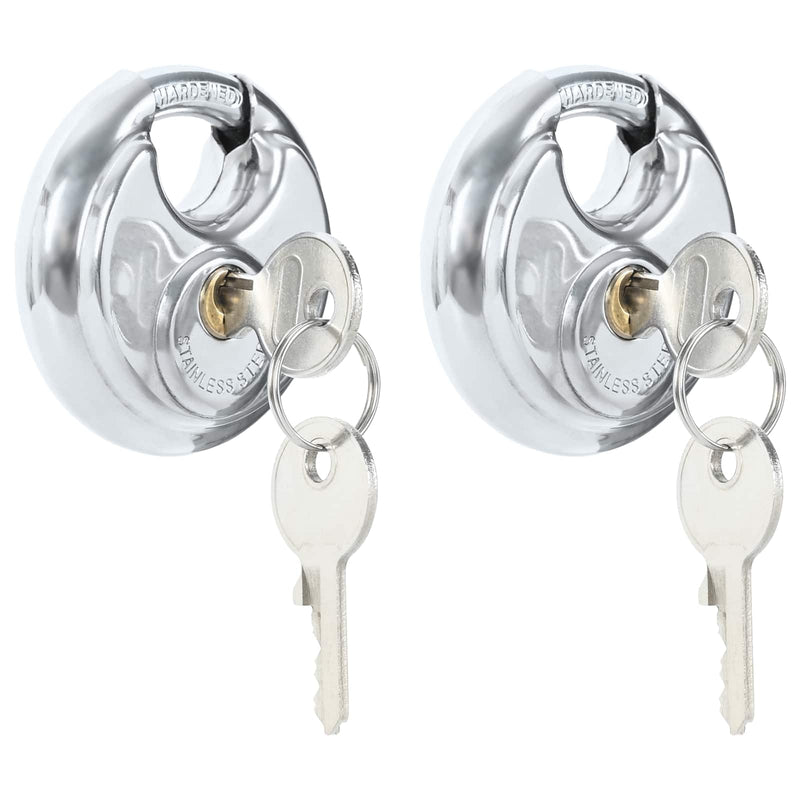 Afbeelding laden in galerijviewer, Vidaxl discusloten met sleutels 2 st zilver 6 x 2.3 x 6 cm
