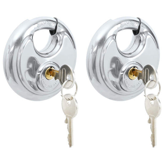 Vidaxl discusloten met sleutels 2 pcs zilver 9 x 2.8 x 9 cm