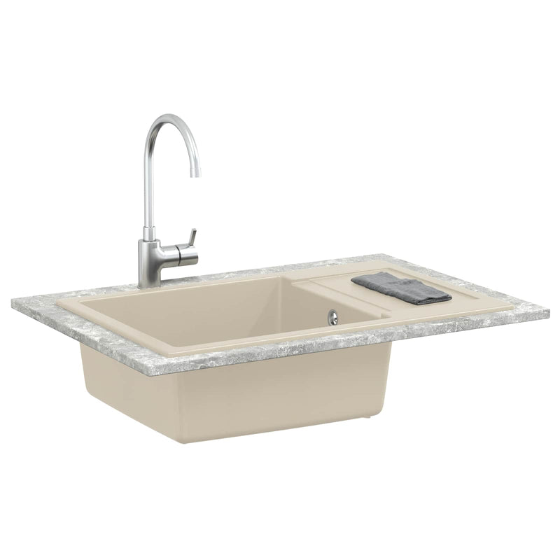 Afbeelding laden in galerijviewer, Vidaxl wasbak beige 780 x 500 mm 80% kwarts en 20% hars
