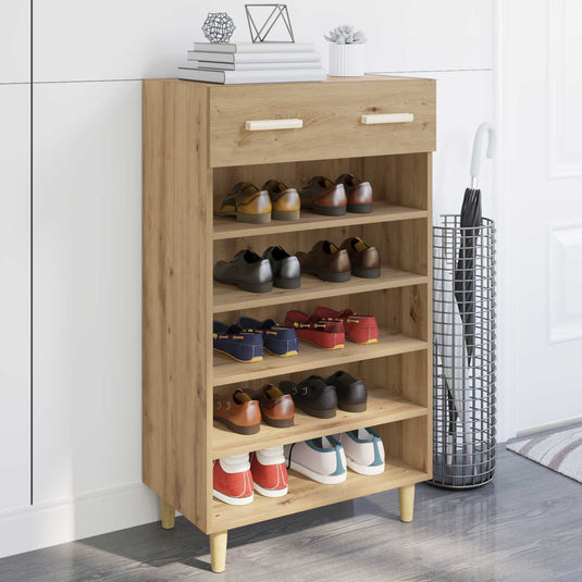 Vidaxl schoenenkast ambachtelijk eiken 60 x 35 x 105 cm bewerkt hout