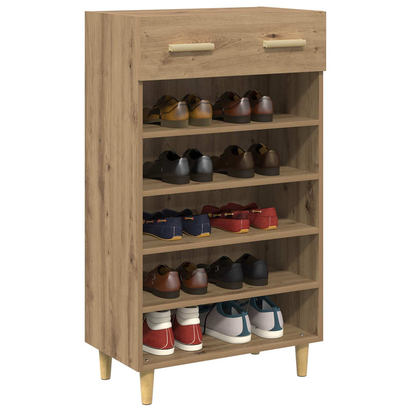Afbeelding laden in galerijviewer, Vidaxl schoenenkast ambachtelijk eiken 60 x 35 x 105 cm bewerkt hout
