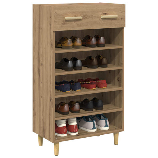 Vidaxl schoenenkast ambachtelijk eiken 60 x 35 x 105 cm bewerkt hout