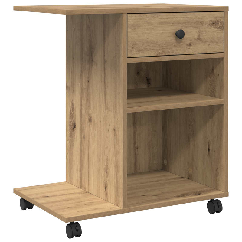 Afbeelding laden in galerijviewer, Vidaxl printerstand ambachtelijk eiken 60 x 40 x 68.5 cm bewerkt hout
