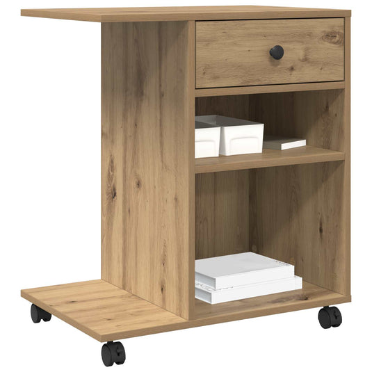 Vidaxl printerstand ambachtelijk eiken 60 x 40 x 68.5 cm bewerkt hout