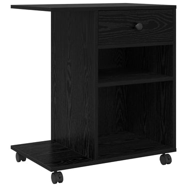 Vidaxl printerstand effen zwart eiken 60 x 40 x 68.5 cm bewerkt hout