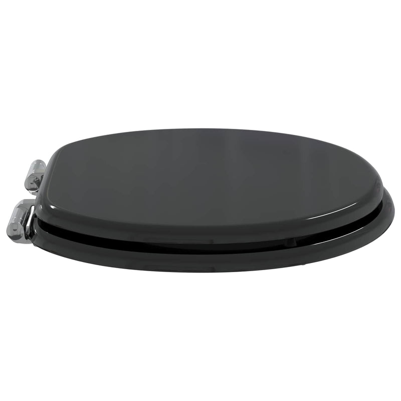 Afbeelding laden in galerijviewer, Vidaxl zachte sluit toiletbril zwart 44 x 38 cm mdf-plaat
