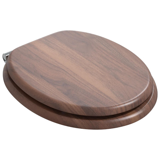 Vidaxl zachte sluit toiletbril bruin 44 x 38 cm mdf-plaat