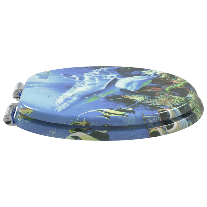 Afbeelding laden in galerijviewer, Vidaxl zachte sluit toiletbril blauw 44 x 38 cm mdf-plaat
