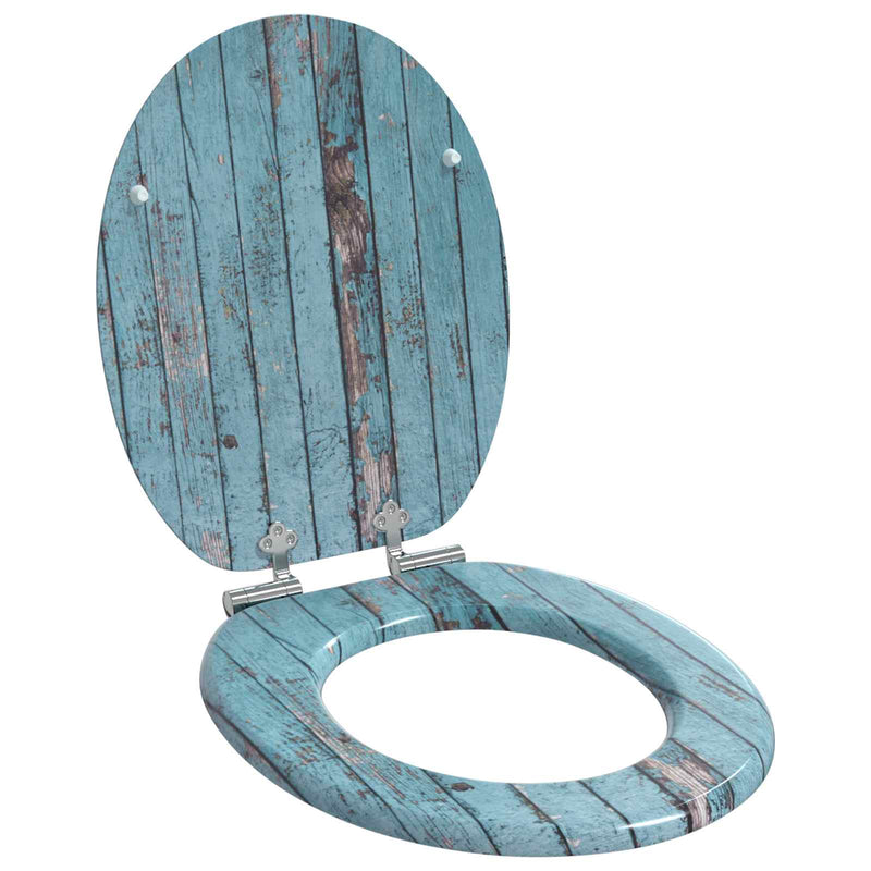 Afbeelding laden in galerijviewer, Vidaxl zachte sluit toiletbril blauw 44 x 38 cm mdf-plaat

