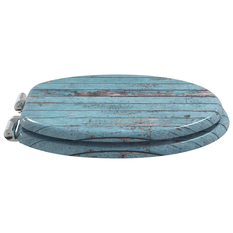 Afbeelding laden in galerijviewer, Vidaxl zachte sluit toiletbril blauw 44 x 38 cm mdf-plaat
