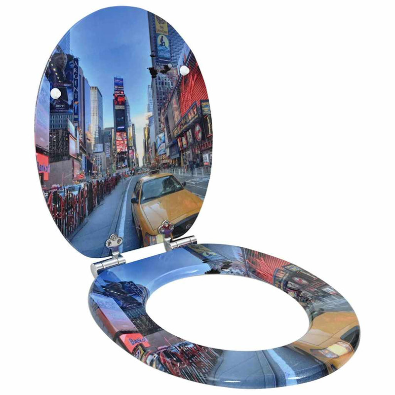 Afbeelding laden in galerijviewer, Vidaxl zachte sluit toiletbril multikleur 44 x 38 cm mdf-plaat
