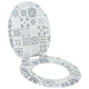 Vidaxl zachte sluit toiletbril blauw en wit porselein 44 x 38 cm