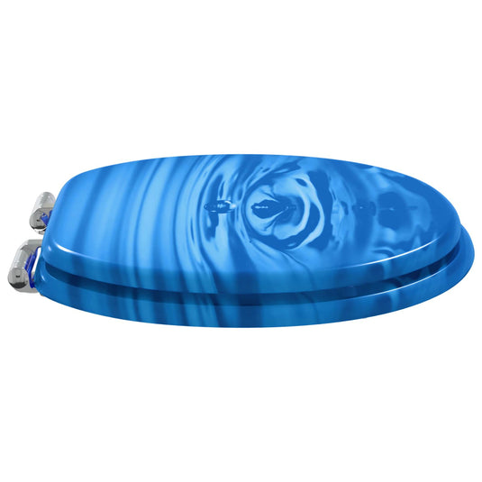 Vidaxl zachte sluit toiletbril blauwe druppel 44 x 38 cm mdf-plaat