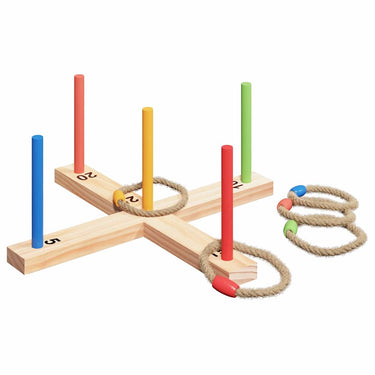Vidaxl ringgooi spel natuur rood blauw 41 x 41 x 16 cm
