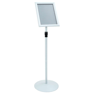 Vidaxl pedestal posterstand zilver 33 x 33 x 126 cm pvc en staal