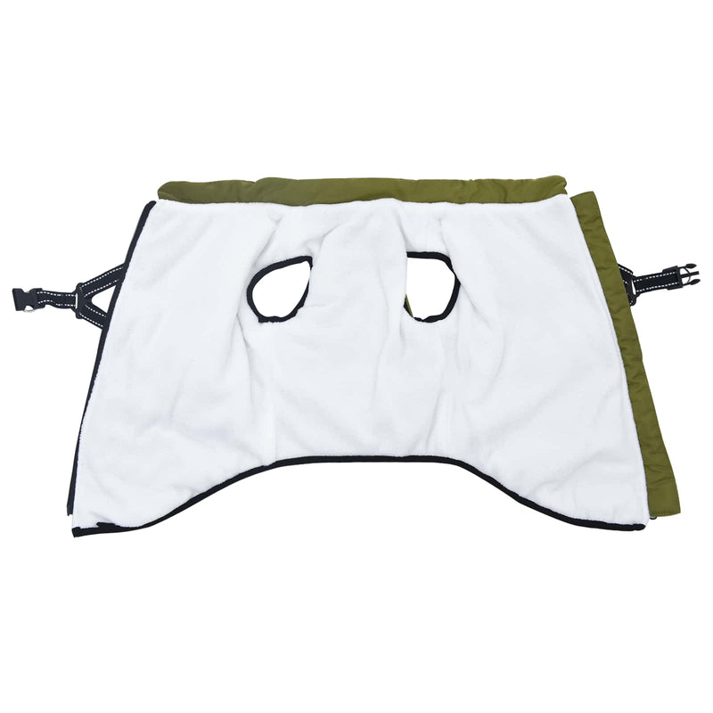 Afbeelding laden in galerijviewer, Vidaxl hondenjas met harnas legergroen 5xl fleece en polyester
