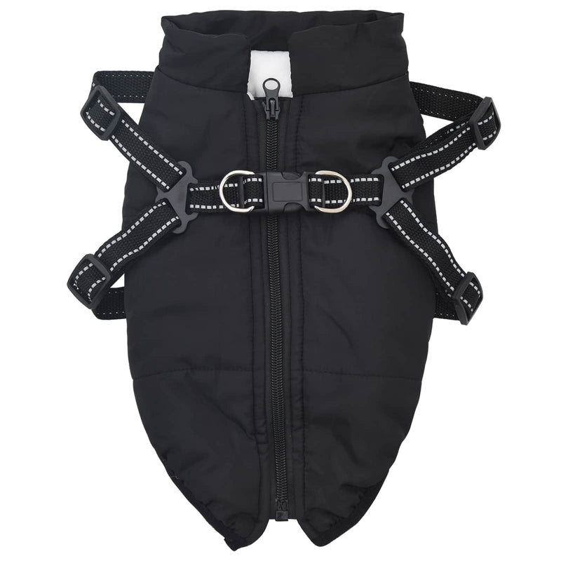 Afbeelding laden in galerijviewer, Vidaxl hondenjas zwart l28 fleece en polyester
