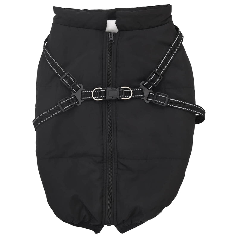 Afbeelding laden in galerijviewer, Vidaxl hondenjas met harnas zwart 5xl fleece en polyester
